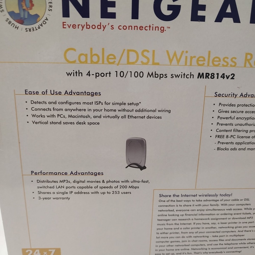 Netgear MR814 V2 11 Mbps 4-Port 10/100 Wireless‎ B Router - Picture 5 of 8